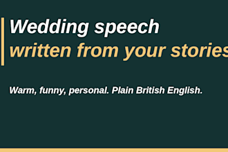 write your UK wedding speech from your stories