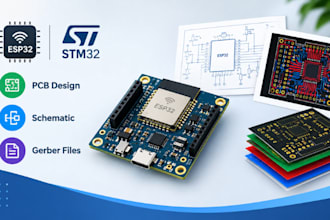 design pcb for arduino esp32 or stm32 with schematic and geber files