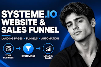 build a systemeio sales funnel, landing page and website