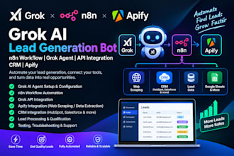 grok ai lead generation bot n8n workflow grok agent grok api integrate crm apify