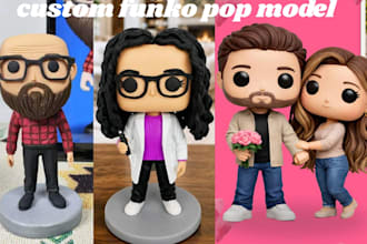 create custom funko pop style 3d models 3d vtube cute sculpt collectible figures