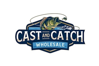 design custom cast and catch wholesale fish logo