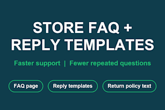 write a complete faq and reply templates for your store