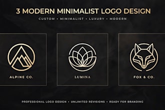 design 3 modern minimalist luxury logo for your business