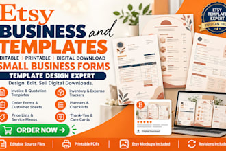 design editable etsy small business templates and printable forms