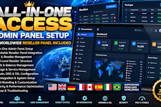 setup all in one access admin panel with all worldwide reseller panel included