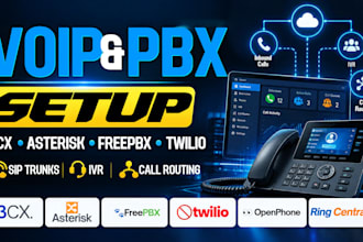 set up voip pbx twilio 3cx asterisk openphone  ringcentral phone magnus biling