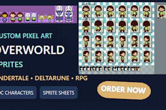 create overworld pixel sprites for your rpg, undertale and deltarune au