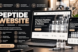 build fda compliant peptide website, woocommerce peptide store, research peptide