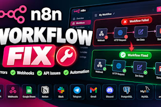 fix n8n workflow errors, webhooks and API issues