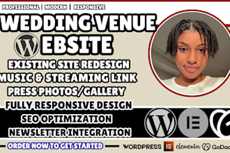 wedding venue website, event space website design, event hall website