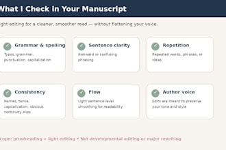 proofread and lightly edit your romance manuscript