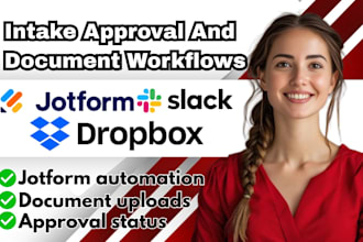setup intake automation approval routing document sync in jotform slack dropbox