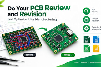 do your pcb review and revision and optimize it for manufacturing