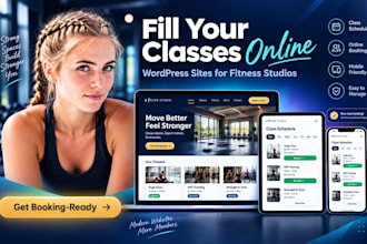 build a wordpress fitness studio website with class booking