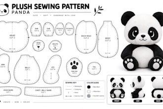 design you custom plush sewing pattern stuffed animal