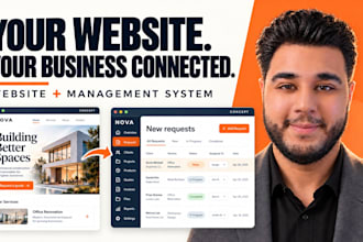 build a business website connected to a custom management system