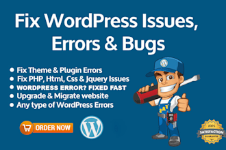 fix any wordpress errors and fix bug or issues