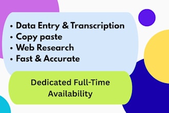do accurate data entry and transcription
