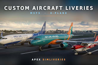 create 4k pbr msfs, boeing 737, airbus a320, cessna, and dcs aircraft liveries