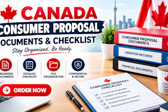 organize your canada consumer proposal documents and checklist