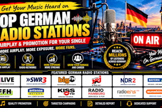 airplay and promote your music single on top german radio stations