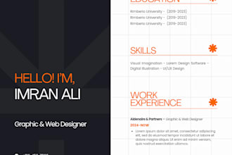 design a professional CV, resume