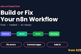 build or fix your n8n automation workflow quickly