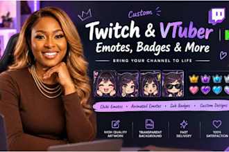 design custom twitch emotes chibi emotes vtuber emotes and sub badges