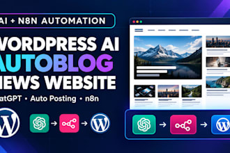build ai wordpress autoblog  news website with chatgpt and n8n automation