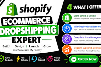 build custom shopify dropshipping website development redesign shopify store SEO