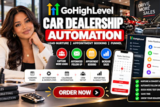 do gohighlevel car dealership lead nurture appointment booking automation funnel