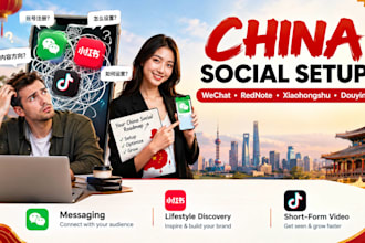 setup wechat, rednote xiaohongshu, douyin, chinese social account