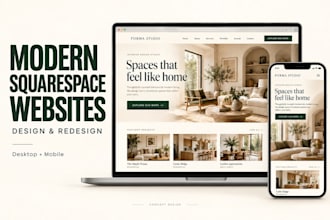 design or redesign a modern squarespace website