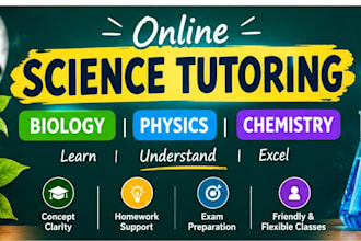 teach biology chemistry and physics as an online tutor