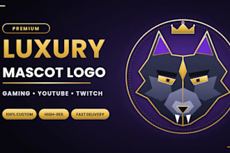 create luxury mascot logo for gaming, youtube and online brands