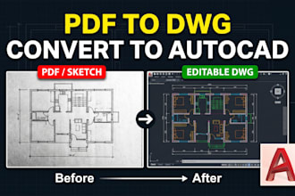 convert your PDF, sketch or image to editable autocad dwg