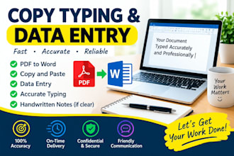 do accurate copy typing and data entry