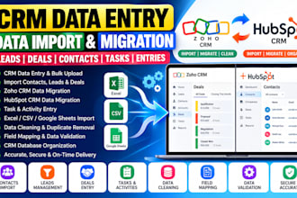 crm data entry data import migration lead deal tasks entries zoho hubspot