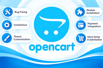 fix opencart bugs, install and customize your ecommerce store and theme