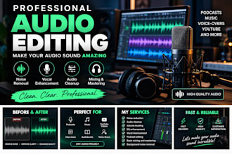 professionally edit, clean and enhance your audio