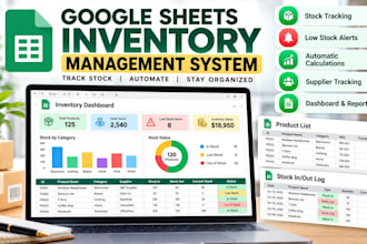 build google sheets inventory management system and stock tracker