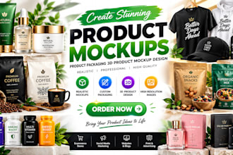 create realistic products mockup product packaging 3d product mockup design