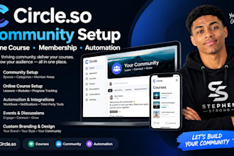 set up your circle community, online course platform and automation