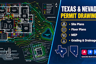 design texas and nevada site plan floor plan mep grading drainage permit drawing