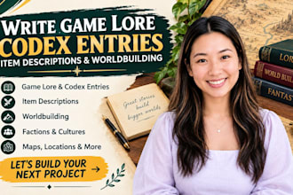 write game lore codex entries item descriptions and worldbuilding