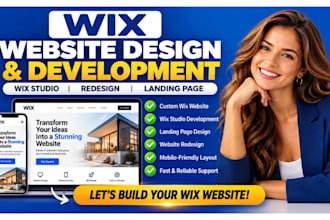 build wix website design, wix development, wix studio, redesign landing page