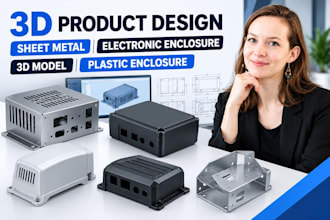 do 3d product design sheet metal electronic enclosure 3d model plastic enclosure