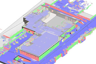 supermarket renovation, as built modeling from point cloud data to lod 300, 350