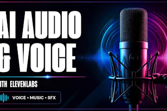 create 11labs voiceover with bg music and sfx
